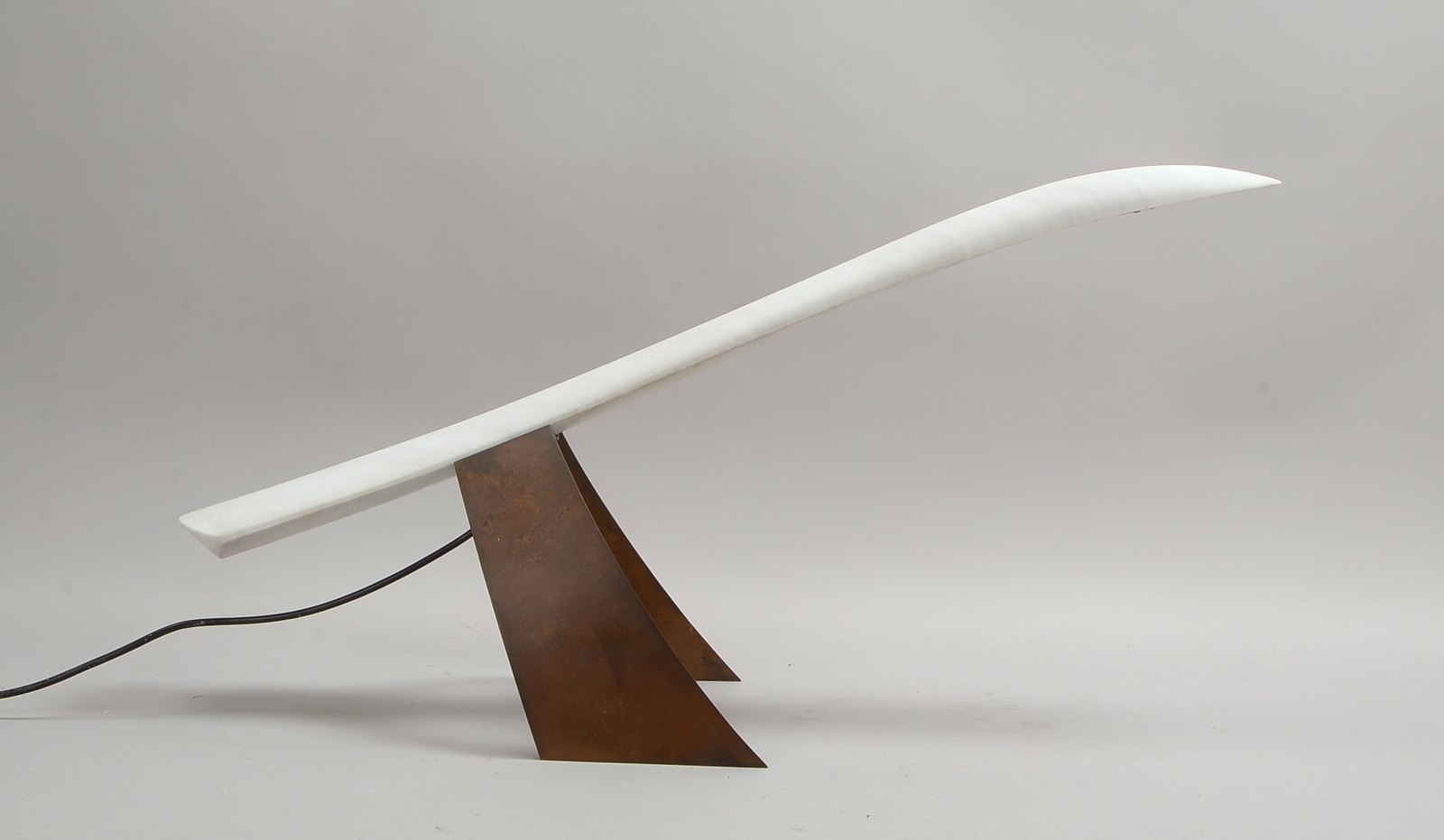 Tischlampe, 'Concorde', Kupfer und griechischer Marmor, Halogen-Leuchte/dimmbar