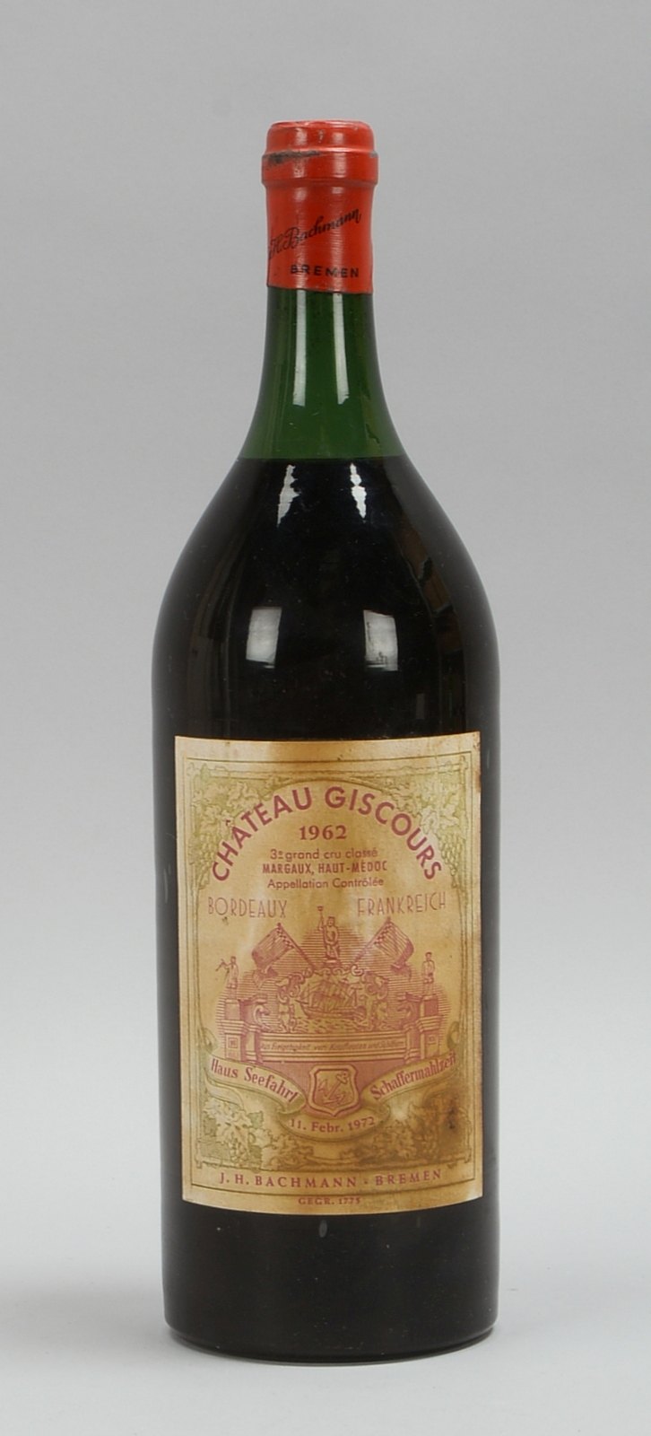 1 Fl. Bordeaux 'Château Giscours', 'Schaffermahlzeit 1972', Margaux 3ème Grand Cru; 1,5 l