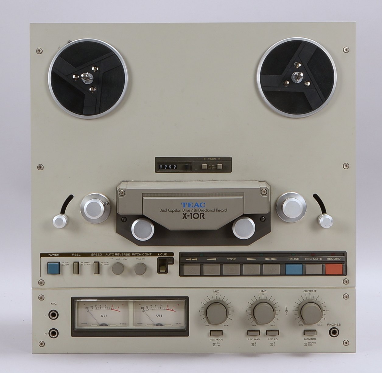 Vintage-Bandmaschine (Japan, Bj. 1979 - 1982), 'TEAC X-10R', Dual Drive/Bi-Dir. Rec.