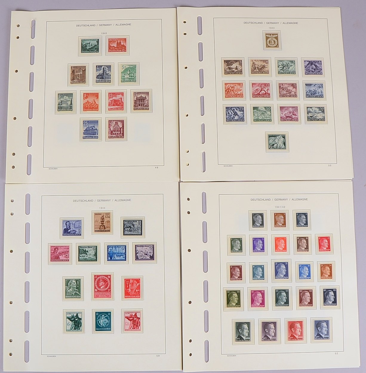 Briefmarken ('Deutsches Reich'), 1940 - 1945: Marken in postfrischer Erhaltung, komplett