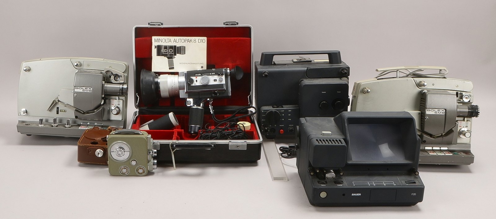 Konvolut Filmkameras/Abspielgeräte, div. Ausführungen, Filmformat meist 'Super 8'