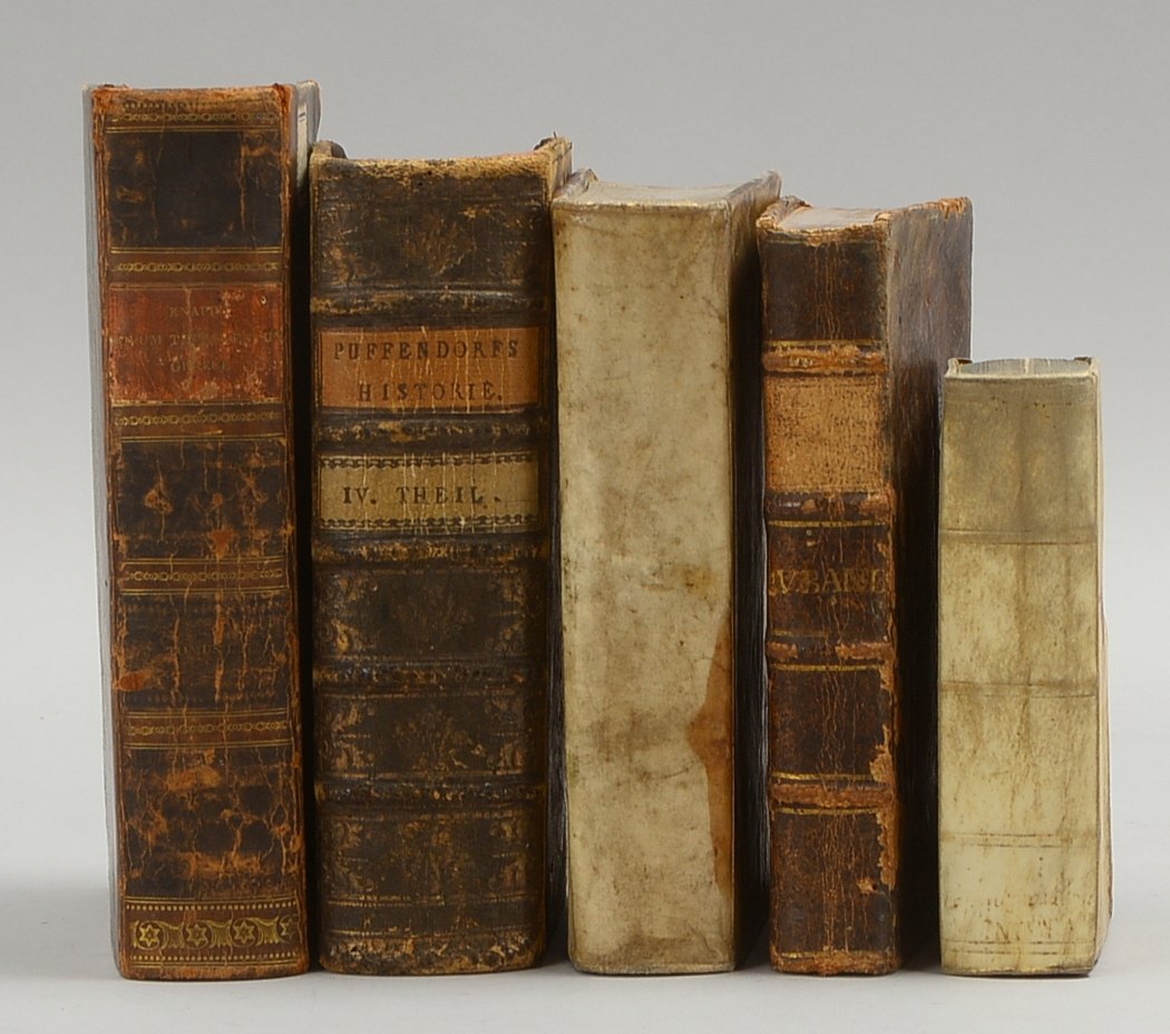5 historische Bände (1659 - 1754), versch. kulturelle/gesellschaftl. Themen und Autoren