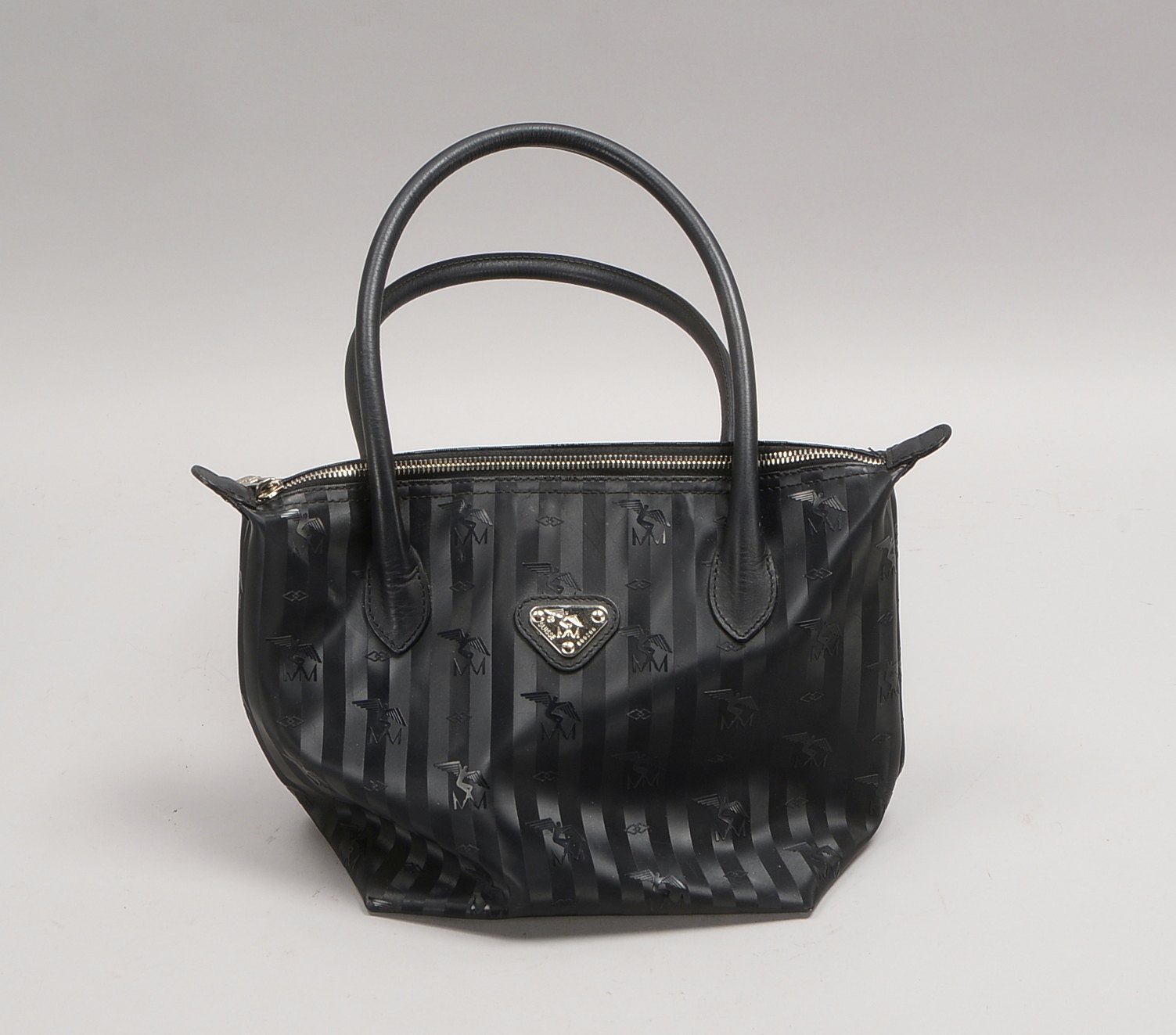 Maison Mollerus-Handtasche, schw. Canvas, mit Reißverschluss; Maße/ohne Griffe: 20 x 30 cm