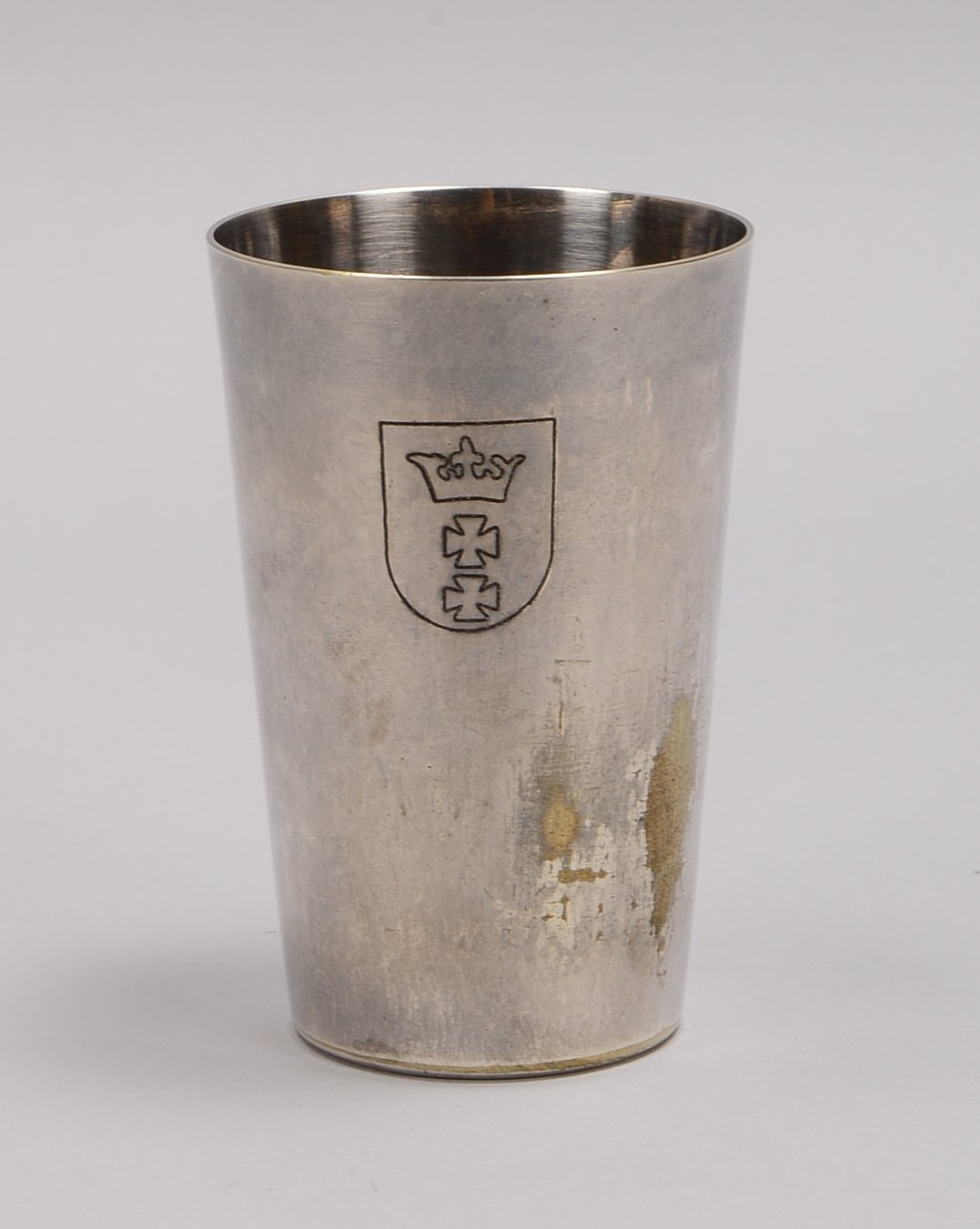Sammler-Trinkbecher, 'Heimwehr Danzig' - mit 'Totenkopf'-Emblem/Wappengravur