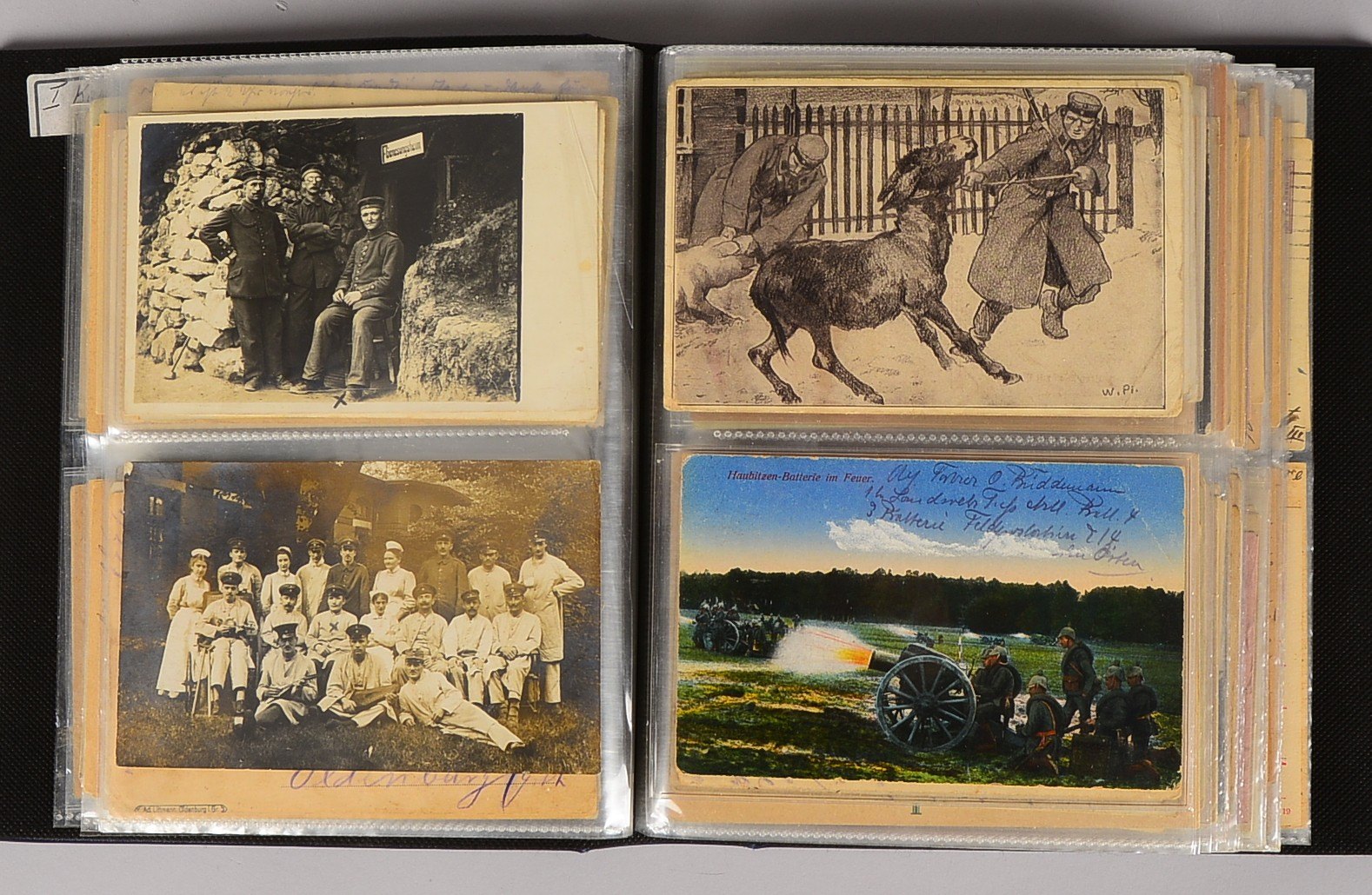 Postkarten (Kaiserzeit), Briefe und Feldpost, gelaufen, ca. 200 Stück - im Album