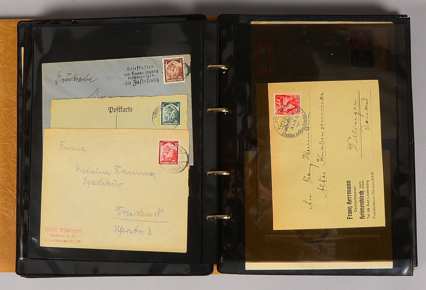 Briefmarken (II. WK/'Deutsches Reich'): Ganzsachen - im Album gesammelt