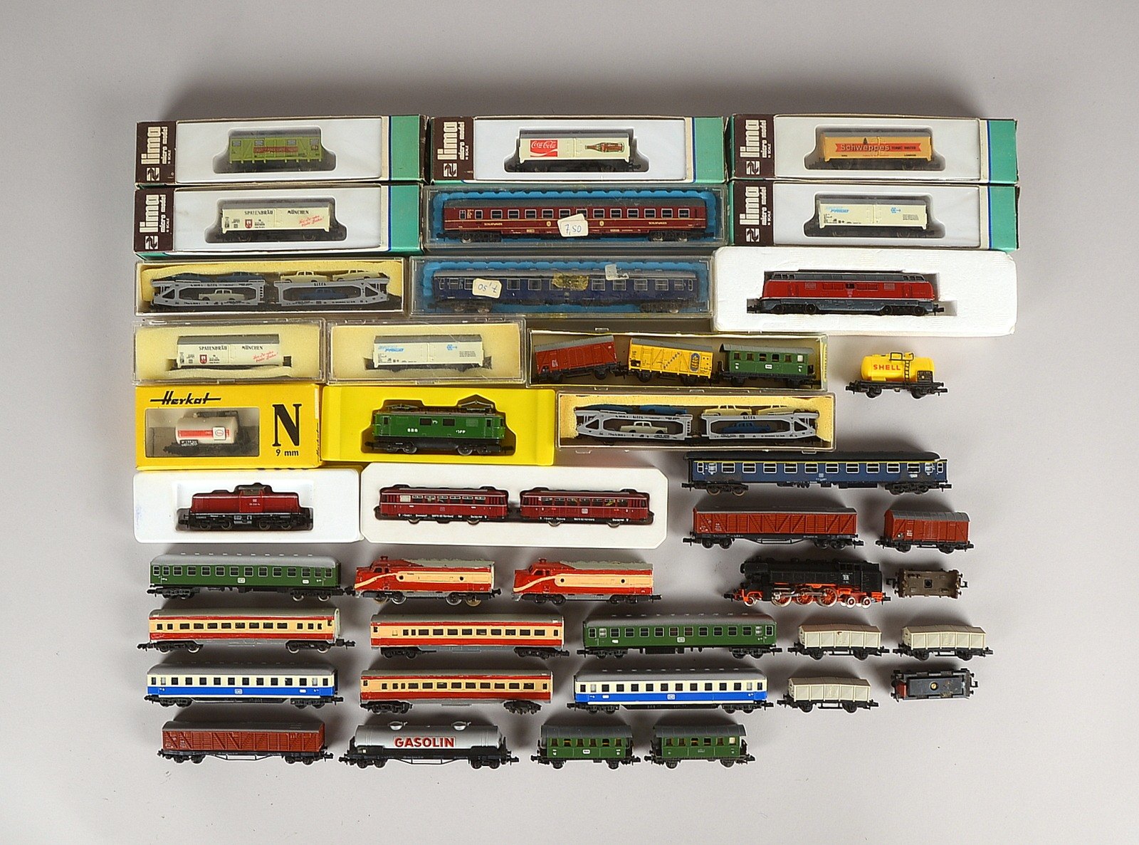 Modelleisenbahn-Sammlerkonvolut, 'Spur N' (u.a. Minitrix, Arnold), teils in OVP
