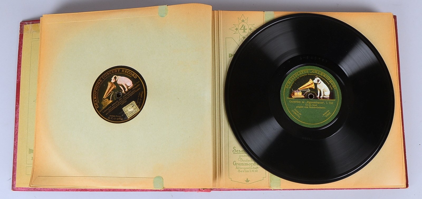 Kleine Schellackplatten-Sammlung, verschiedene bekannte Stücke, 10 Stück