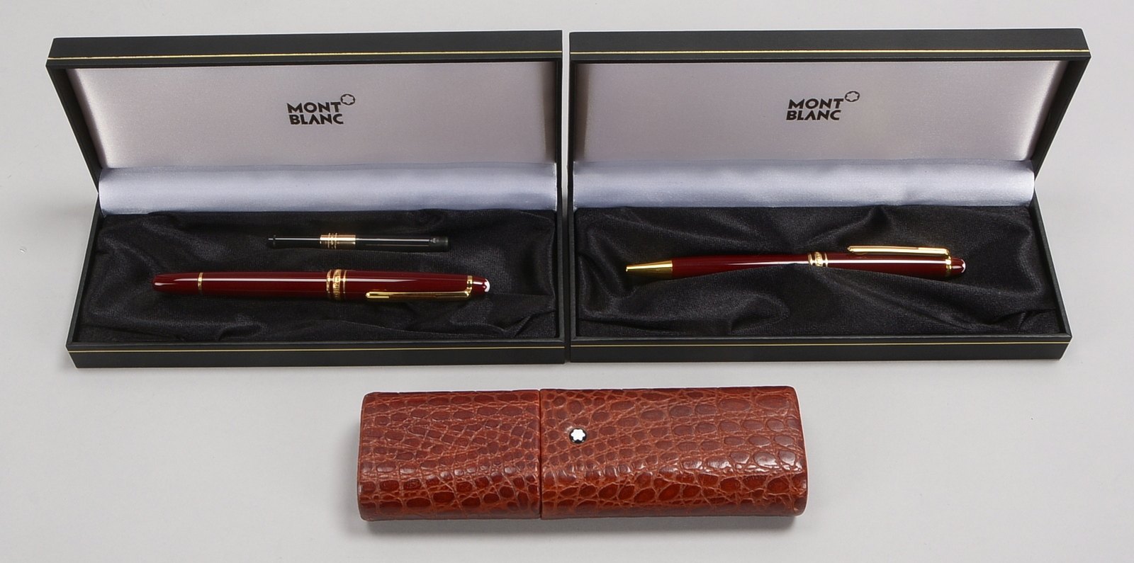 Montblanc-Füllfederhalter und Kugelschreiber, 'MB-classic'; dazu Futteral