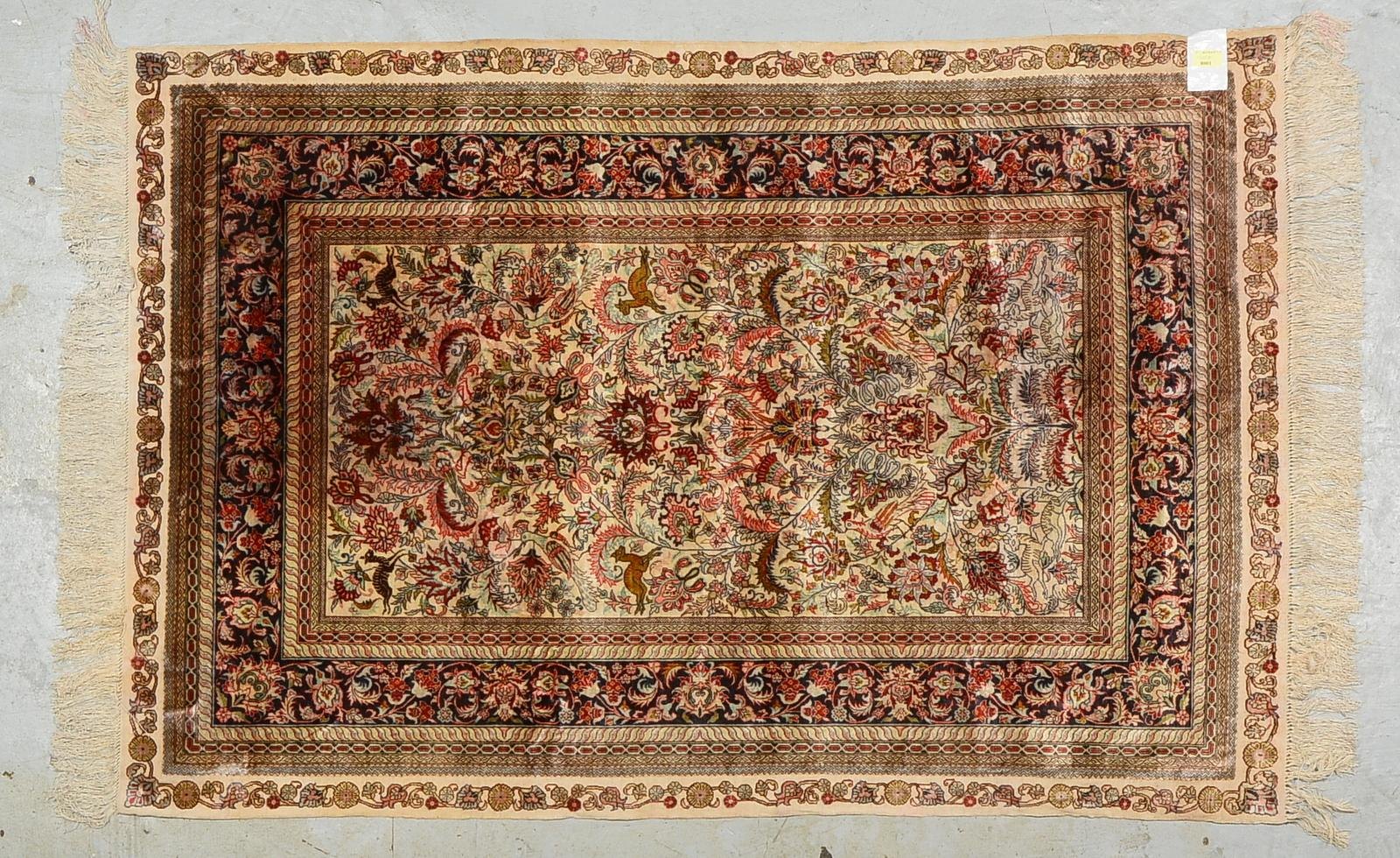 Seidenbrücke, sehr feine Knüpfung, ca. 1 Mio. Knoten/qm; 150 x 101 cm