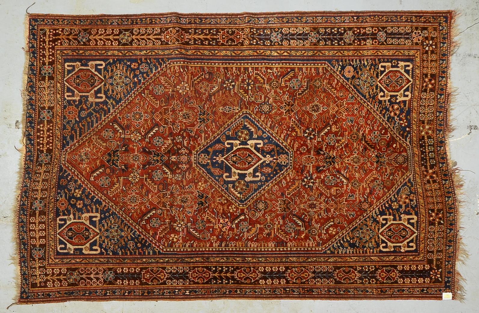 Antiker Gashgai, mittelfeine Knüpfung auf Ziegenhaar; Maße 248 x 166 cm