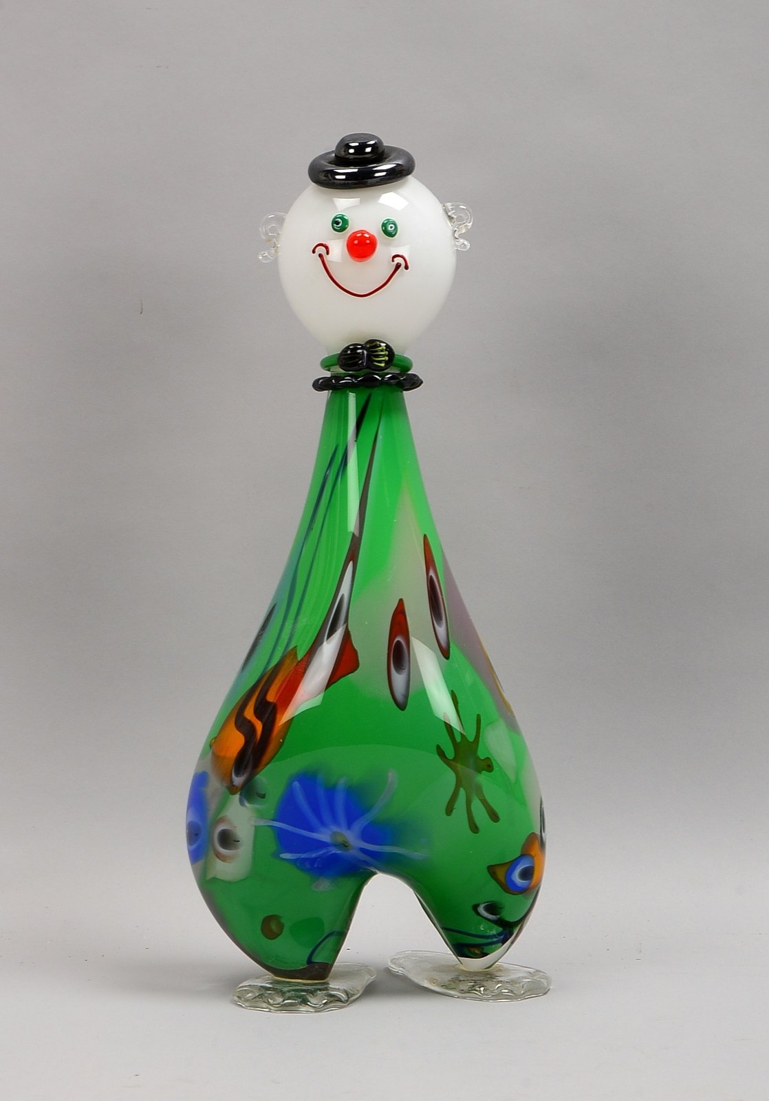 Hundstorfer, H.W., Clown, farbl. Glas/polychrom unterf., Fadenaufschm., sign./dat.