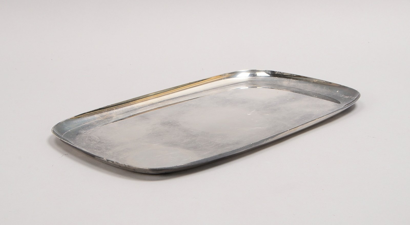 Tablett, 925 Sterlingsilber, rechteckig/abgeschrägten Ecken; Gewicht 745 g
