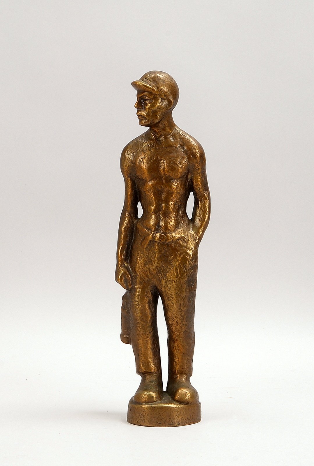 Kuhmichel, Hermann (1898 - 1965), Bronze, Bergmann mit Grubenlampe