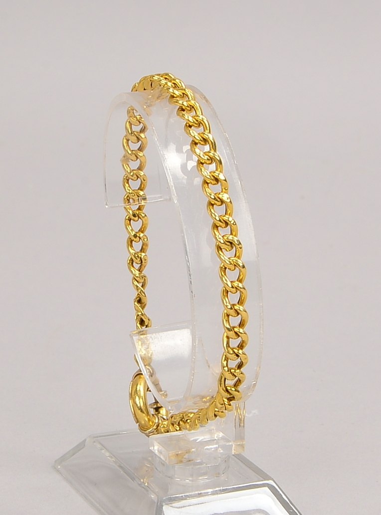 Panzerarmband, 750 GG (gest.), flache Ausf., Federringschließe; Gewicht 8,70 g