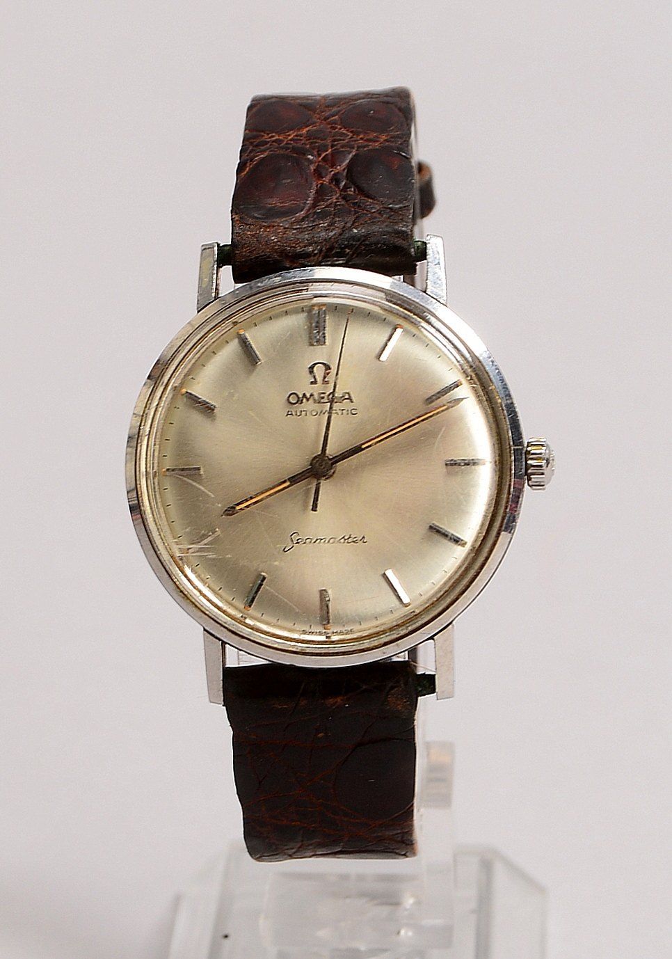 HAU Omega Seamaster, Automatik, an Lederband, mit Omega-Uhrenbox; Ø 40 mm