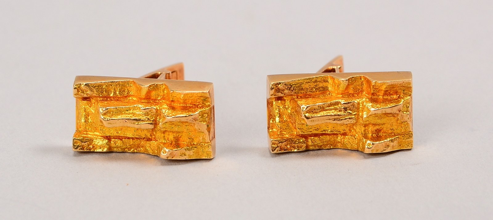 Lapponia-Manschettenknöpfe, 585 RG (gest.); Maße 11 x 20 mm, Gewicht 12,20 g