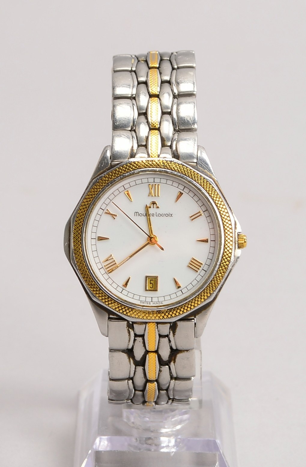 HAU Maurice Lacroix, Quarz, Edelstahl-Geh./Armb., teils verg., Datumsanz.; Ø 34 mm