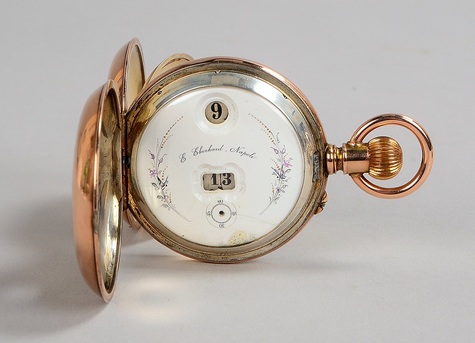 Digitale Taschenuhr, Cortébert Watch & Co., verg. Geh., Ziffernbl. bez., gängig; Ø 52 mm