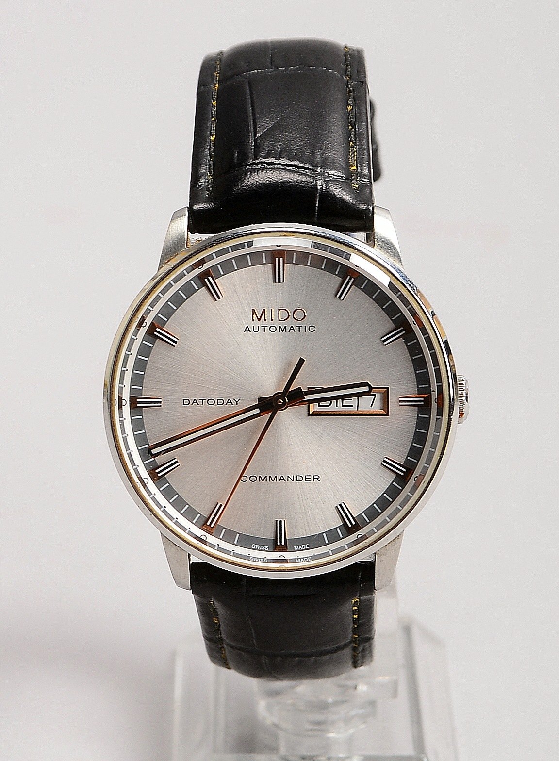 HAU Mido Commander Datoday, Autom., Edelst./Lederarmb.; Ø 40 mm - Full Set!