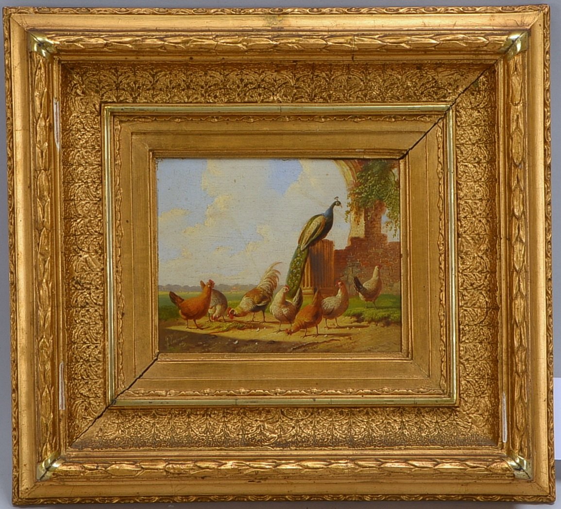 Verhoesen, Albertus, Federvieh, Öl auf Holz/gerahmt, sign./dat.; RM 33 x 36 cm