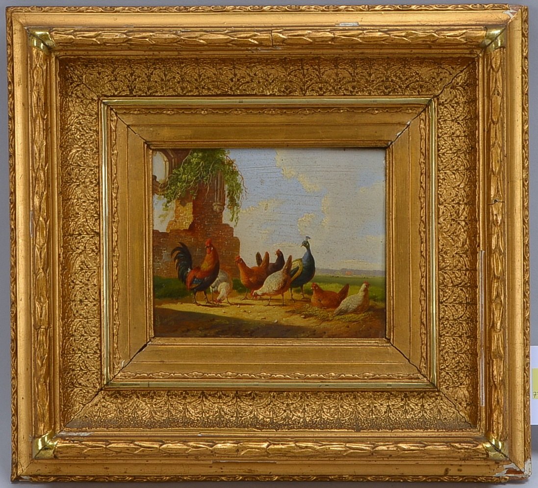 Verhoesen, Albertus, Federvieh, Öl auf Holz/gerahmt, sign./dat.; RM 33 x 36 cm
