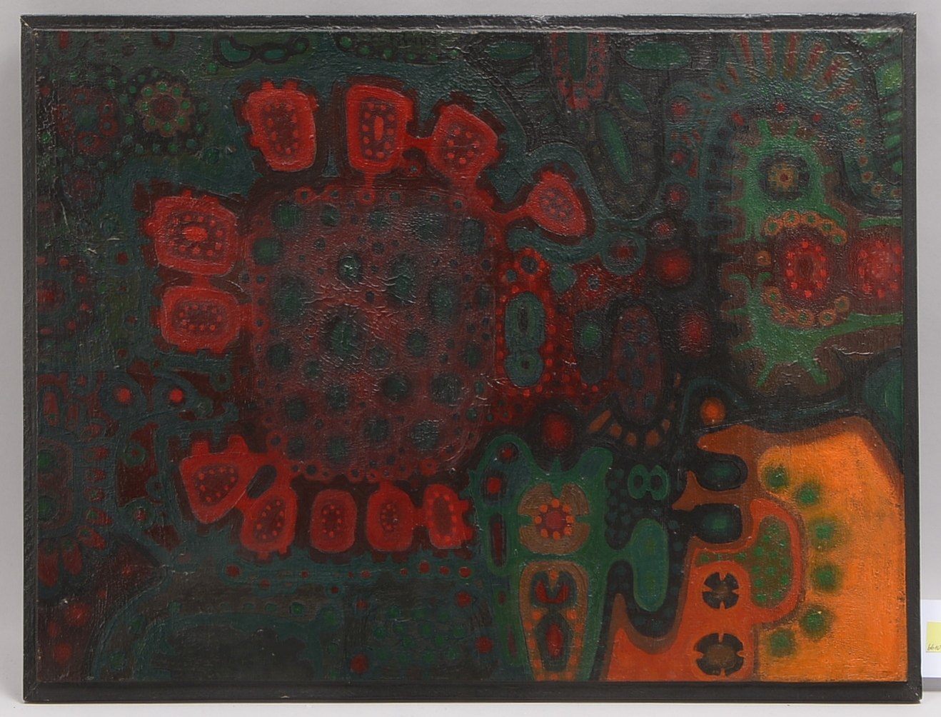 Mafli, Walter, Abstr. Komposition, Öl auf Holz/gerahmt, sign./datiert; RM 48,5 x 63 cm