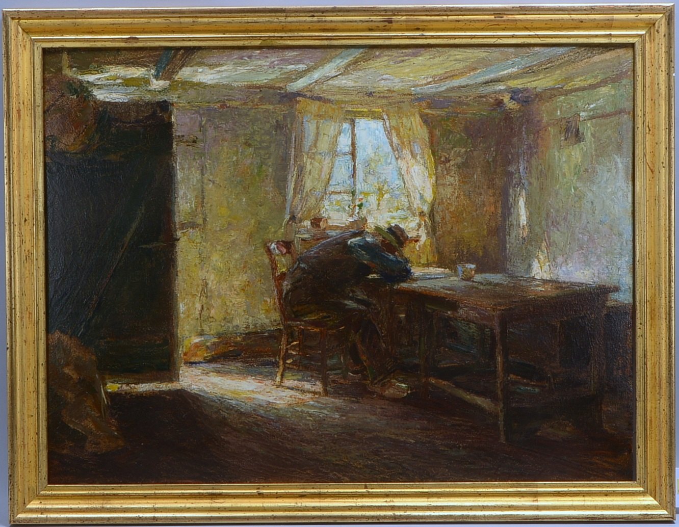 Leysing, Piet, Die Erschöpfung, Öl auf Holzplatte, signert; RM 69 x 90 cm