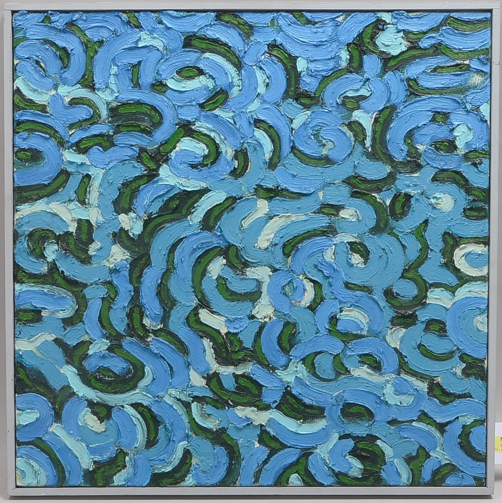 Gemälde, Morgen, abstrakte Spachteltechnik, Öl/Lw, sign./dat; RM 62 x 62 cm