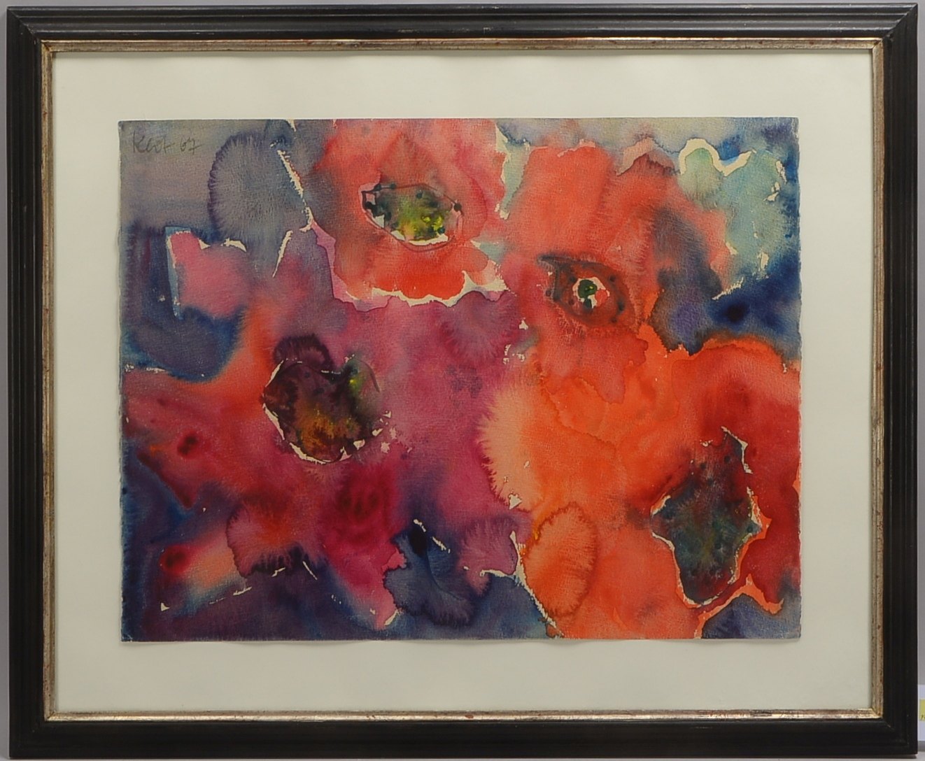 von Klot, Claus B., Mohnblumen, Aquarell, sign./dat.; RM 72,5 x 87,5 cm