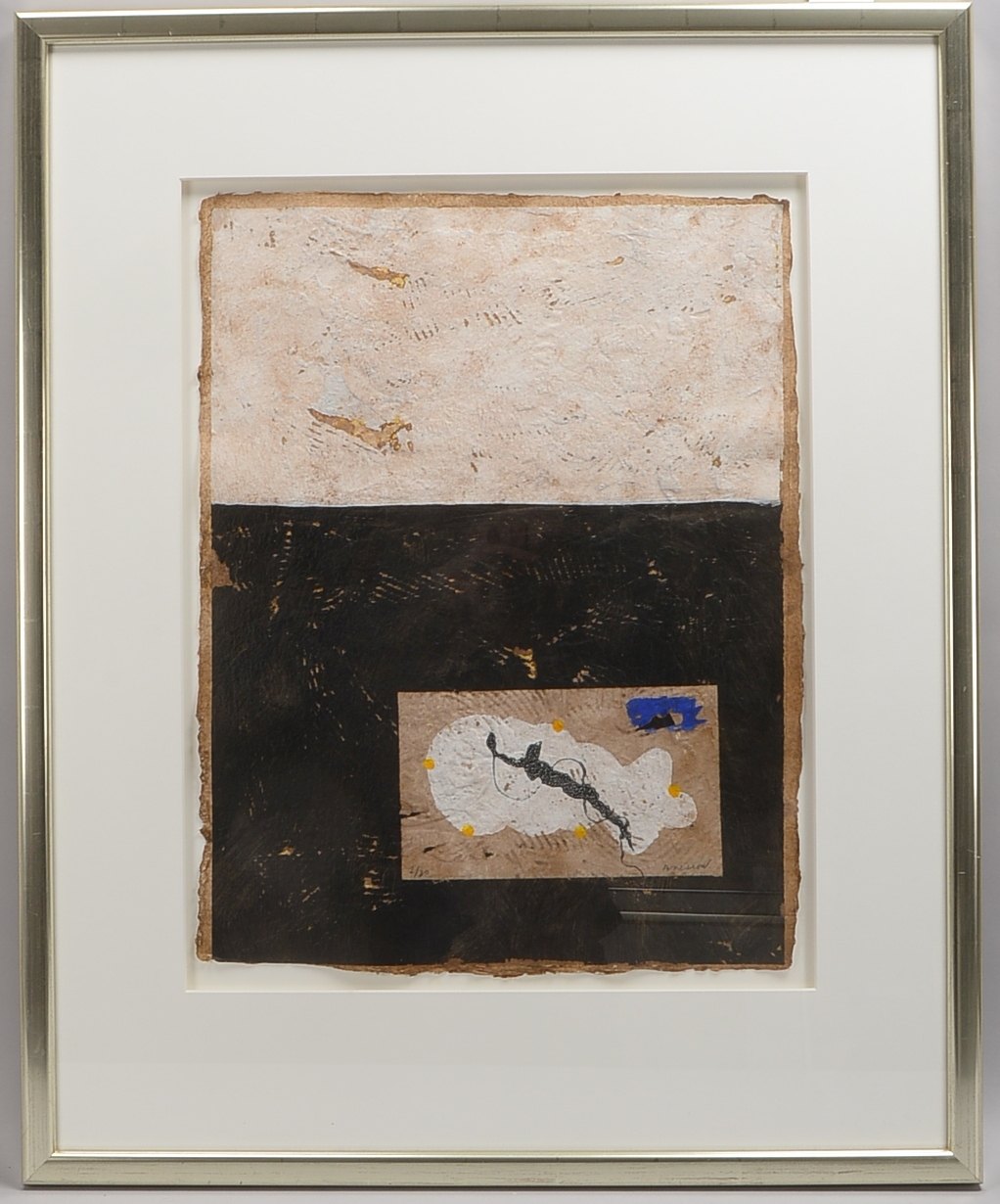 Bresson, Pierre, Farbkomposition, Carborundum/Prägedruck, sign.; RM 98 x 80 cm