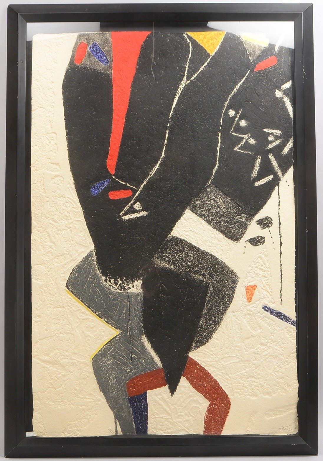 Hélénon, Serge, Farbkomposition, Carborundum/Prägedruck, sign.; RM 139 x 95 cm