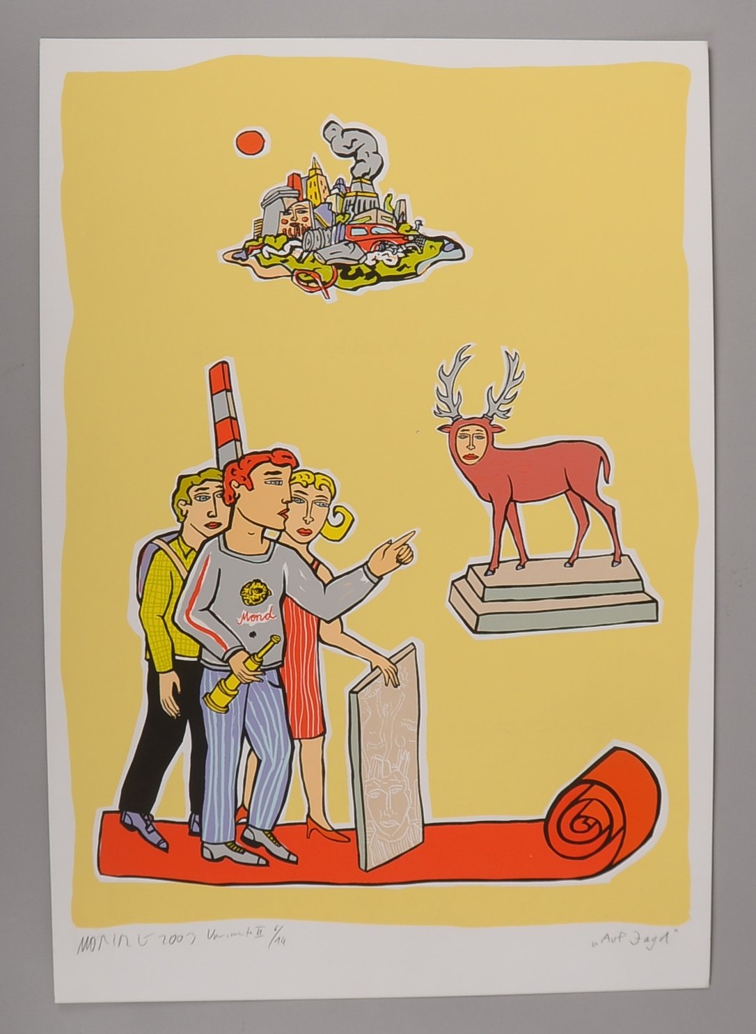 Götze, Moritz, Auf Jagd - Variante II, Farbserigr., 6/14, sign./dat.; BM 69 x 48 cm