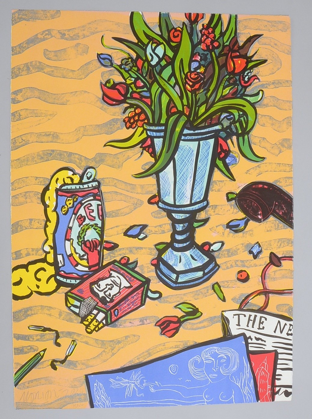 Götze, Moritz, Stillleben, Farbserigrafie, 35/120, sign./dat.; BM 77 x 55 cm