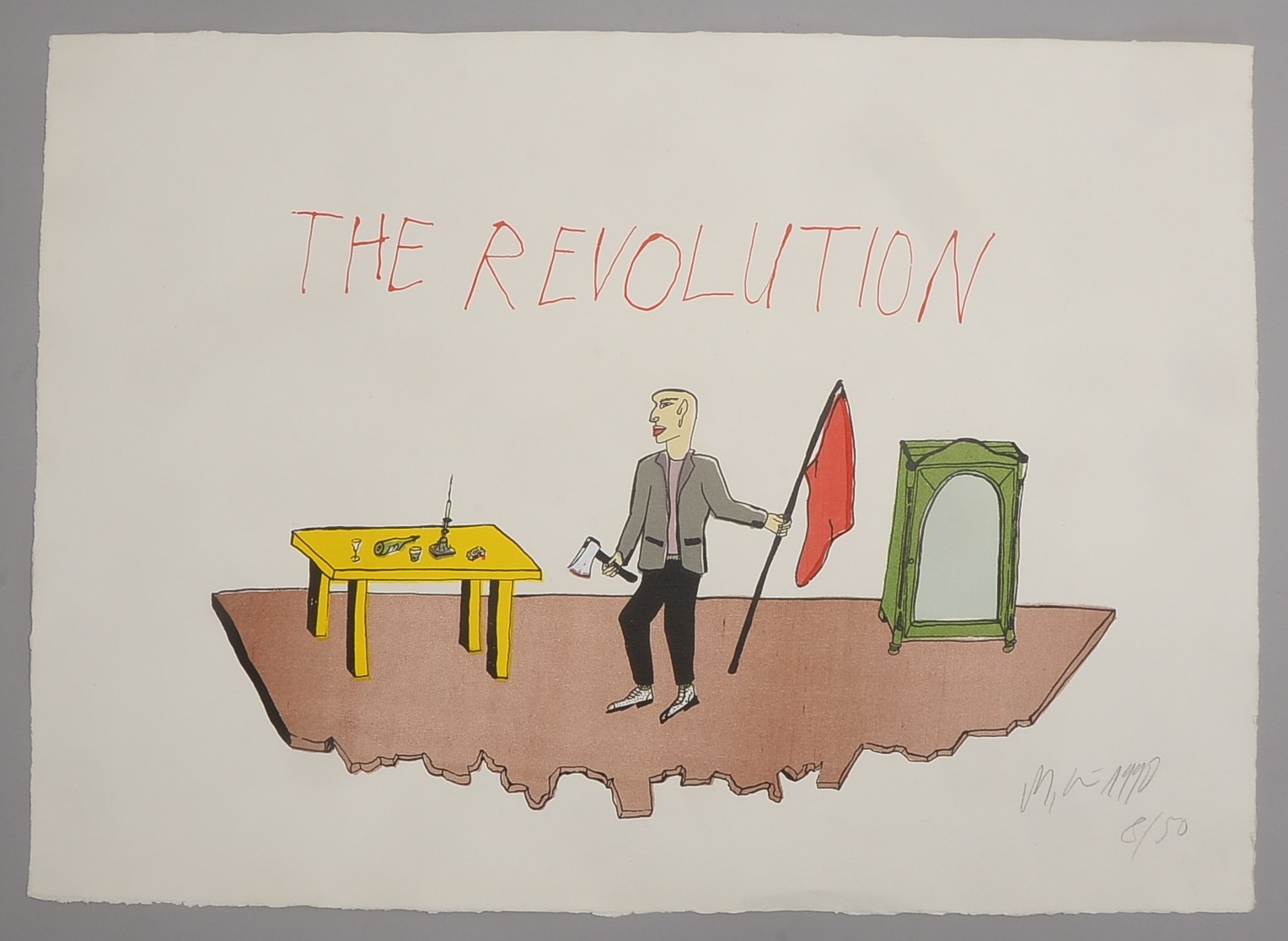 Götze, Moritz, The Revolution, Farblithogr./Bütten, 8/50, sign./dat.; BM 56,5 x 79 cm