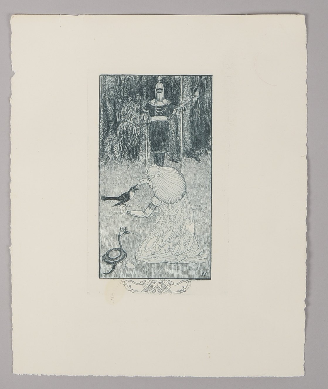 Vogeler, Heinr., Die Schlangenbraut, Radierung, Aufl. unbek., dat. 1894; BM 25 x 31 cm