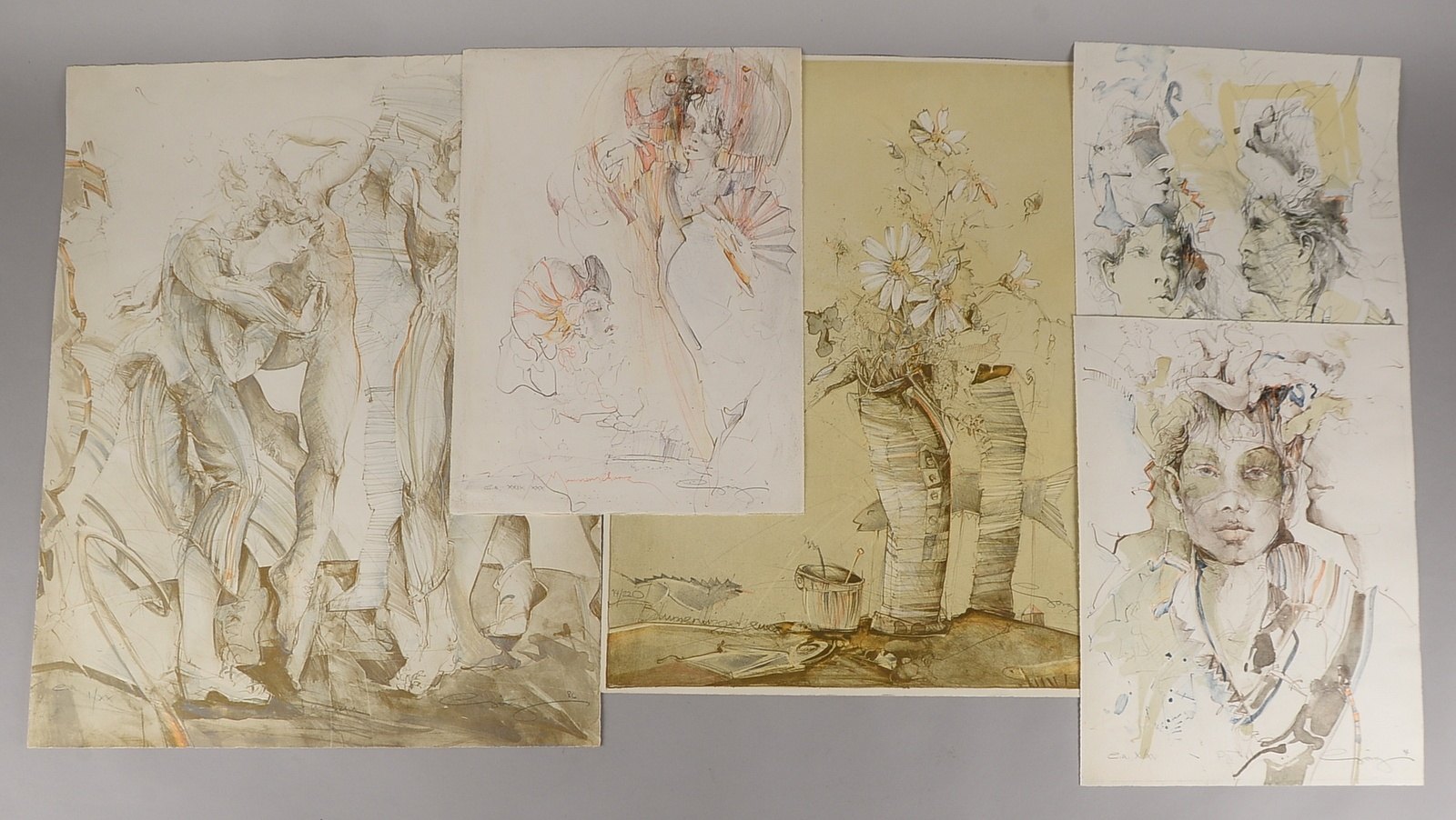Görg, Jürgen, 5 Lithografien, 4x E.A. und 1x 14/220, jeweils sign./dat., versch. Maße