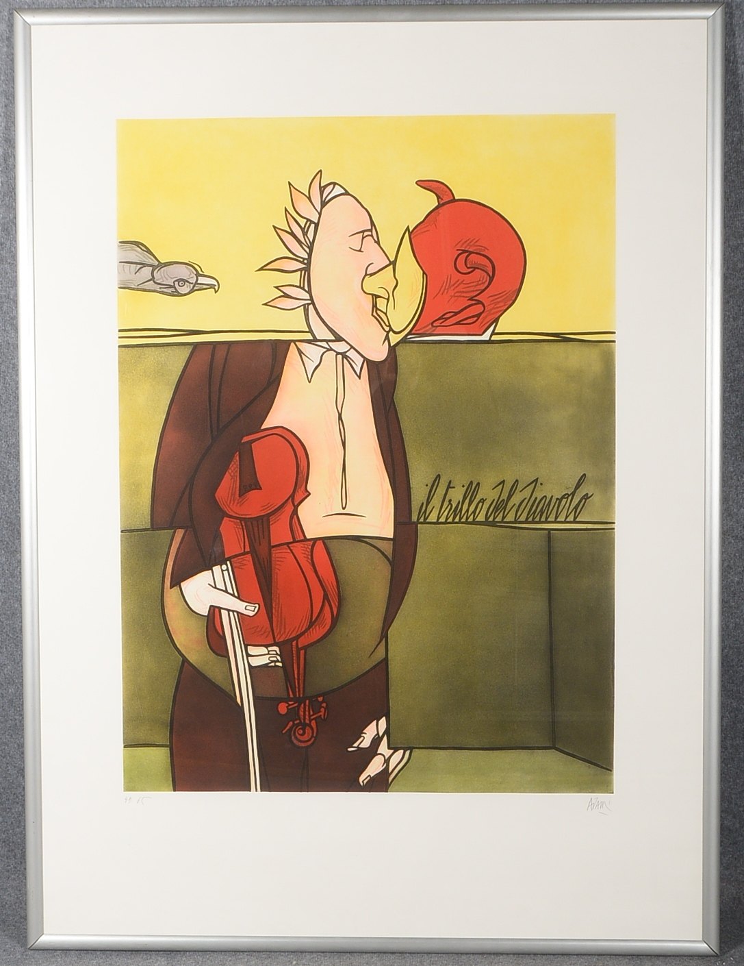 Adami, Valerio, Il trillo del diavolo, gr. Farbrad., 49/65, sign.; RM 190 x 140 cm
