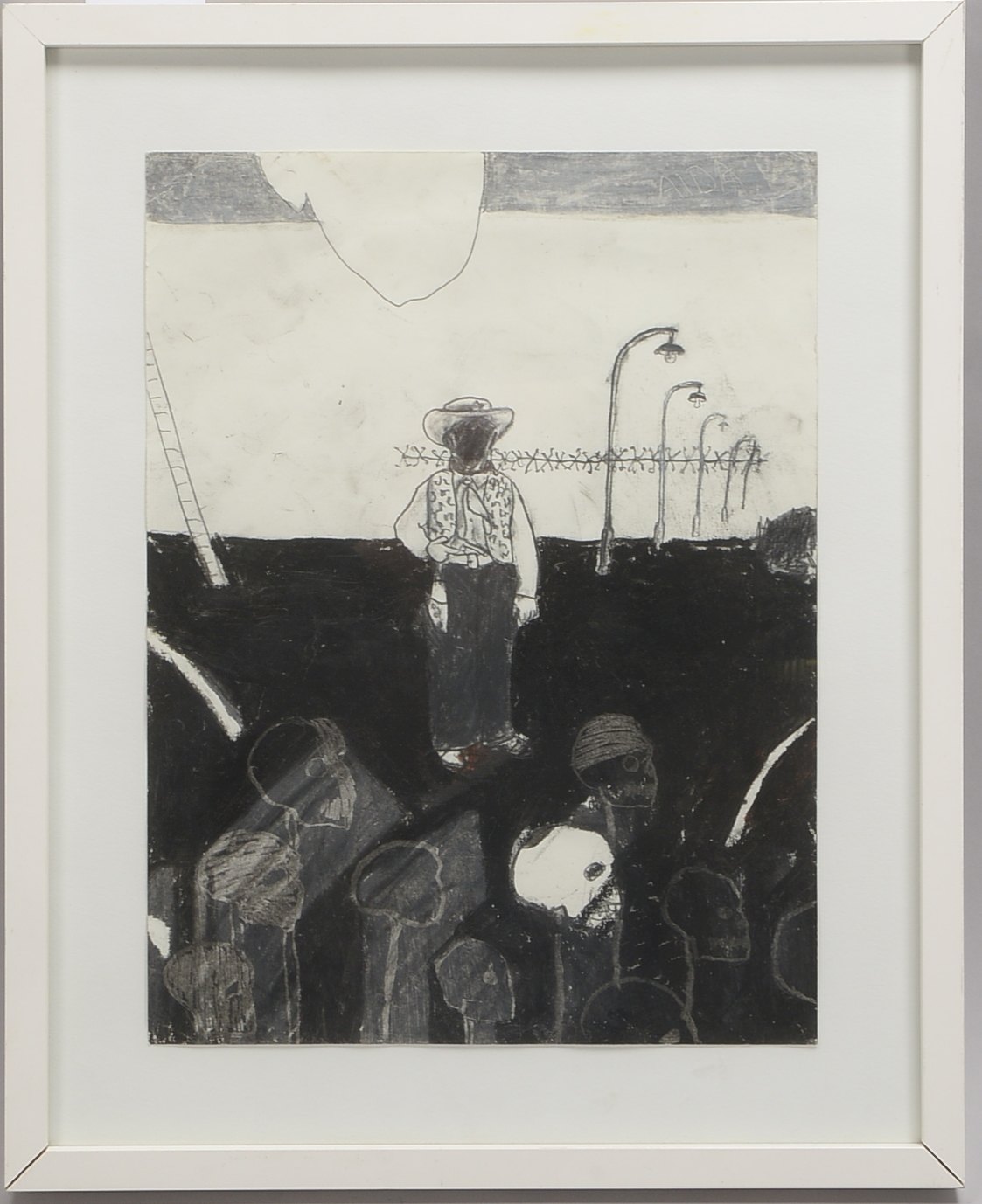 Gefken, Tom, O.T., Mischtechnik auf Papier, hinter Glas; RM 52 x 42 cm