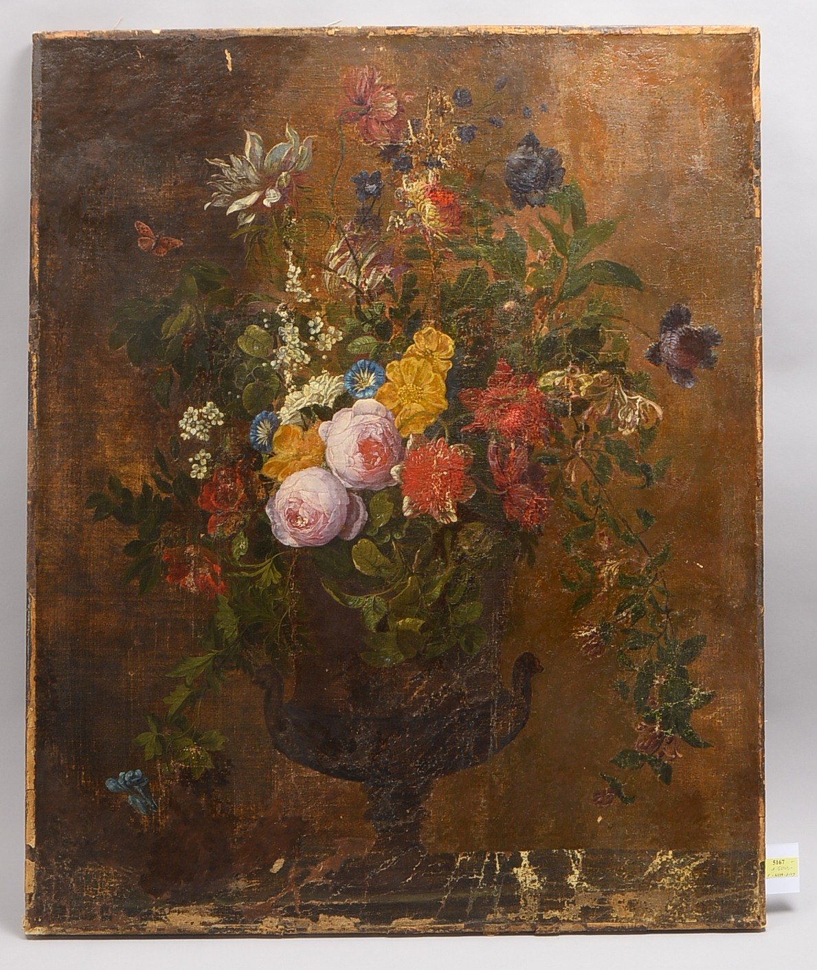 van Huysum, Justus, Blumenbouquet, Öl/Lw, doubliert, sign.; BM 98,5 x 79,5 cm