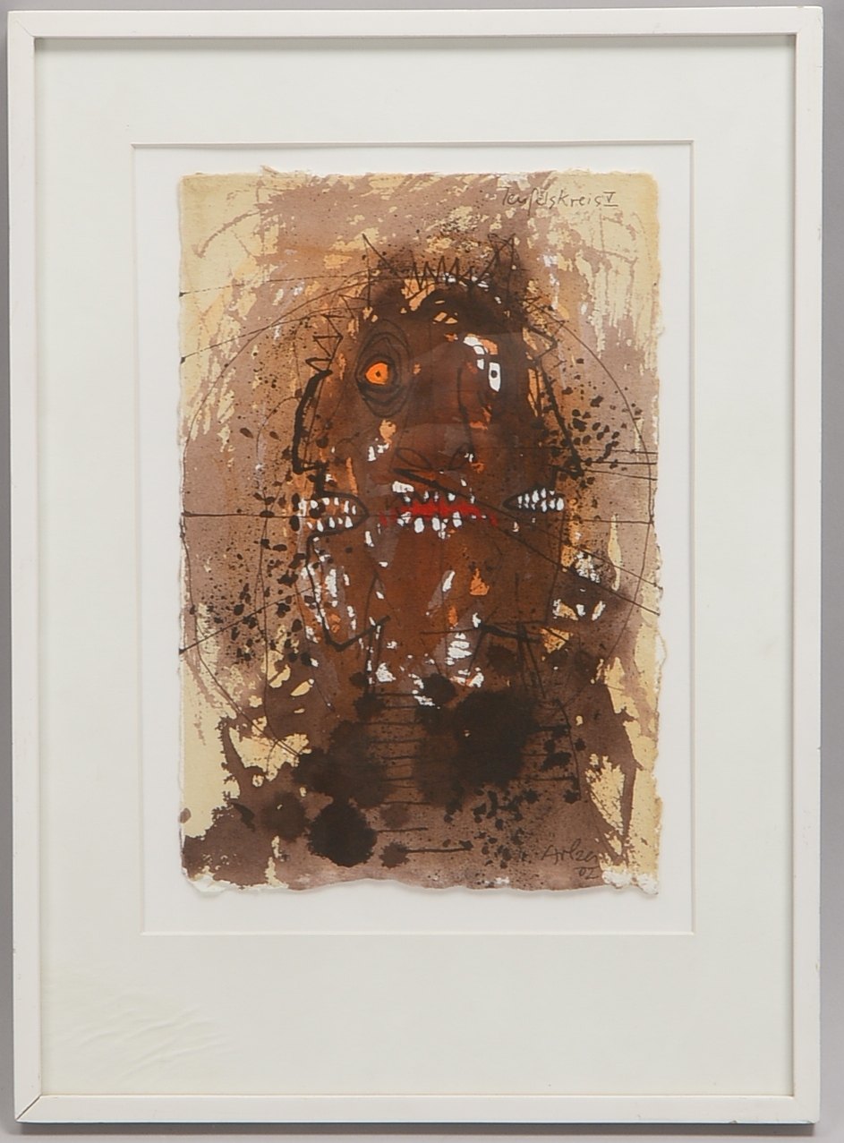 Holzer, Adi, Teufelskreis V, Mischtechnik auf Papier, sign./dat.; RM 45 x 33 cm