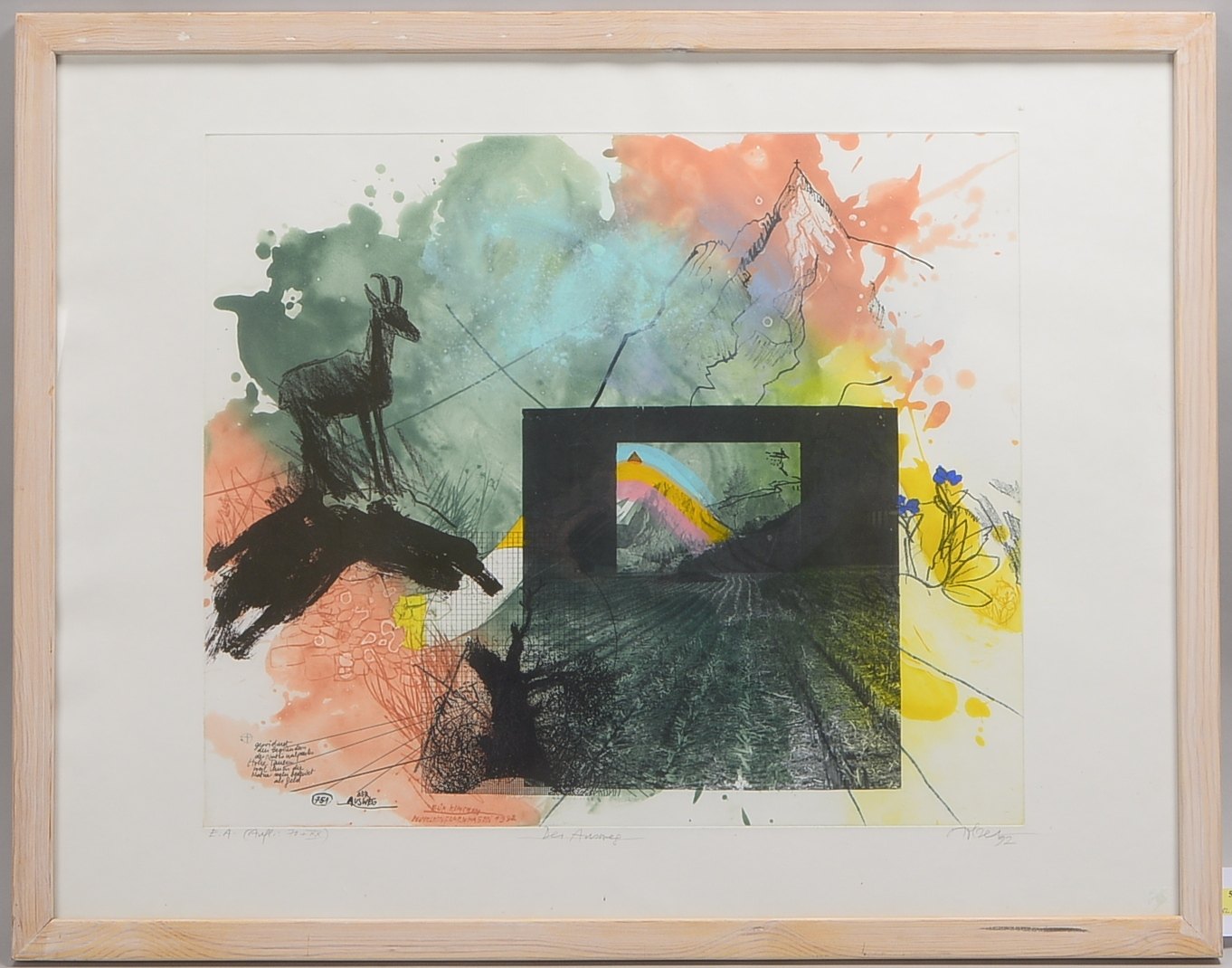 Holzer, Adi, Der Ausweg, Druck/Farblithogr., bet./numm., sign./dat.,; RM 74,5 x 95,5 cm