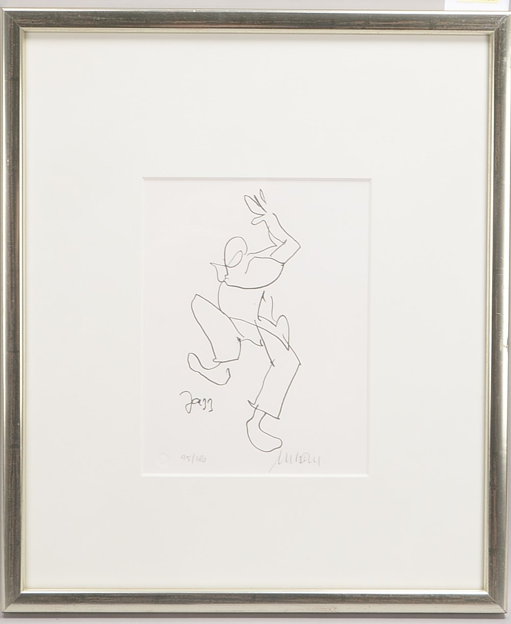 Mueller-Stahl, Armin, Jazz, Lithografie, 95/180, sign., hinter Glas; RM 51 x 43 cm