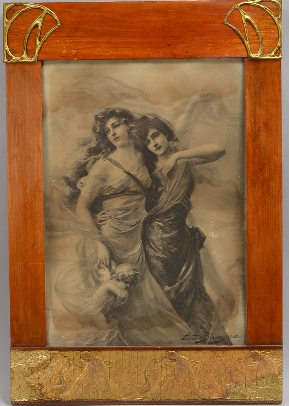 Bisson, Édouard, Amor und Grazien, Lithografie, im Stein sign./dat.; RM 69 x 47 cm