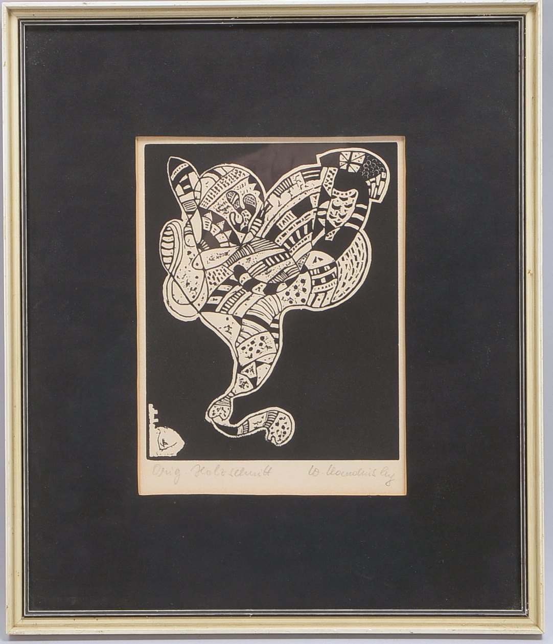 Kandinsky, W., 10 Origin, Holzschn., im Stock monogr., bez.; Darst.-Maße 20,8 x 16,5 cm