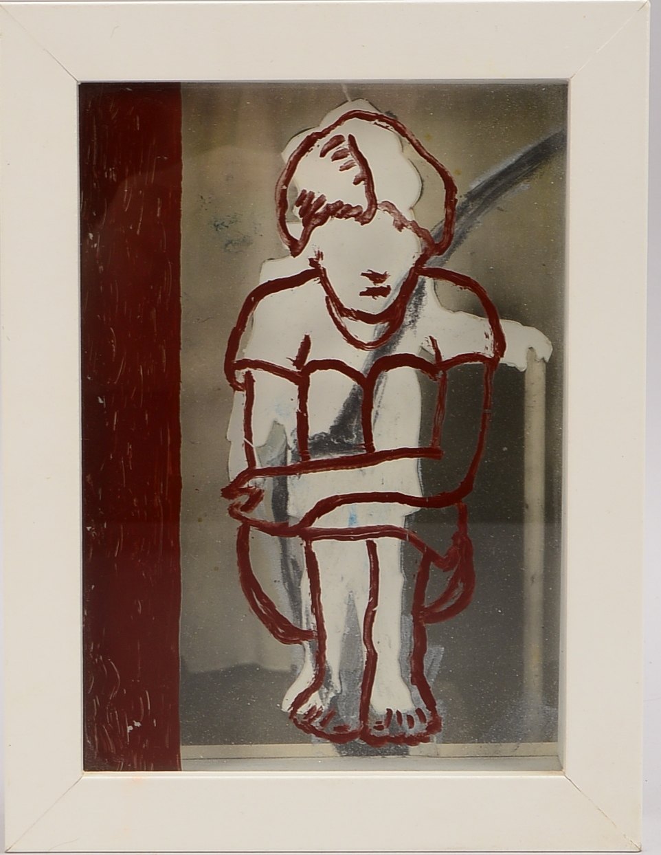 Gefken, Tom, 2 Stadien, konzept. Mischtechnik im Objektkasten/verglast; RM 20,7 x 15,5 cm
