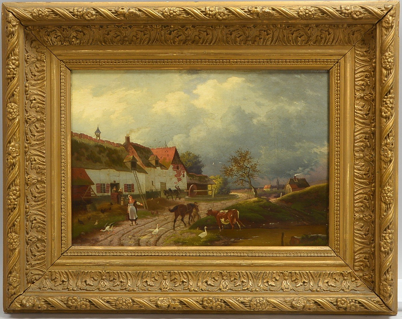 Köster, Paul, Dorfidyll, Öl/Lw, sign., im Prunkrahmen; RM 58 x 74 cm
