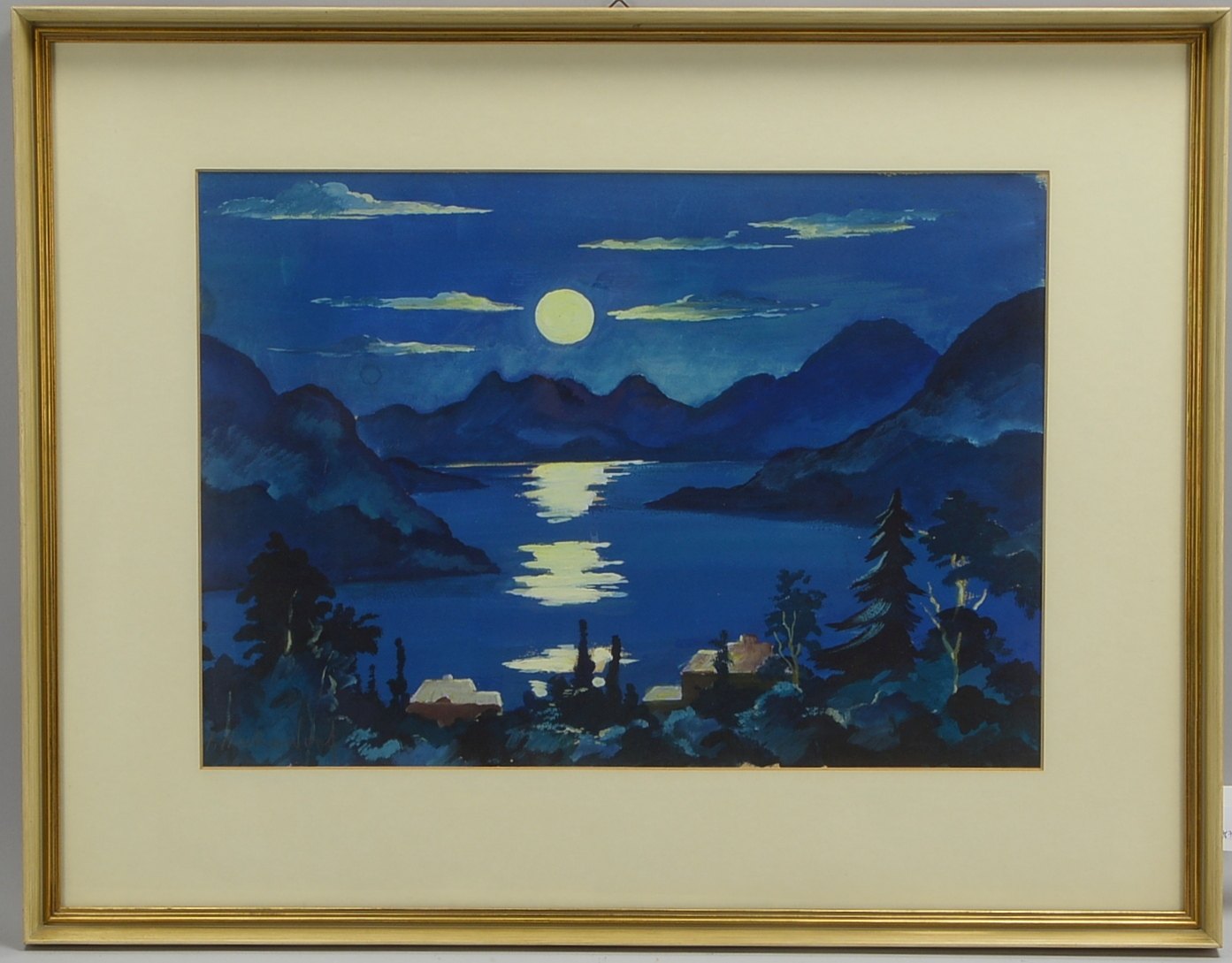Heckendorf, Franz, Wolfgangsee..., Gouache/Papier, sign., hinter Glas; RM 59 x 75 cm