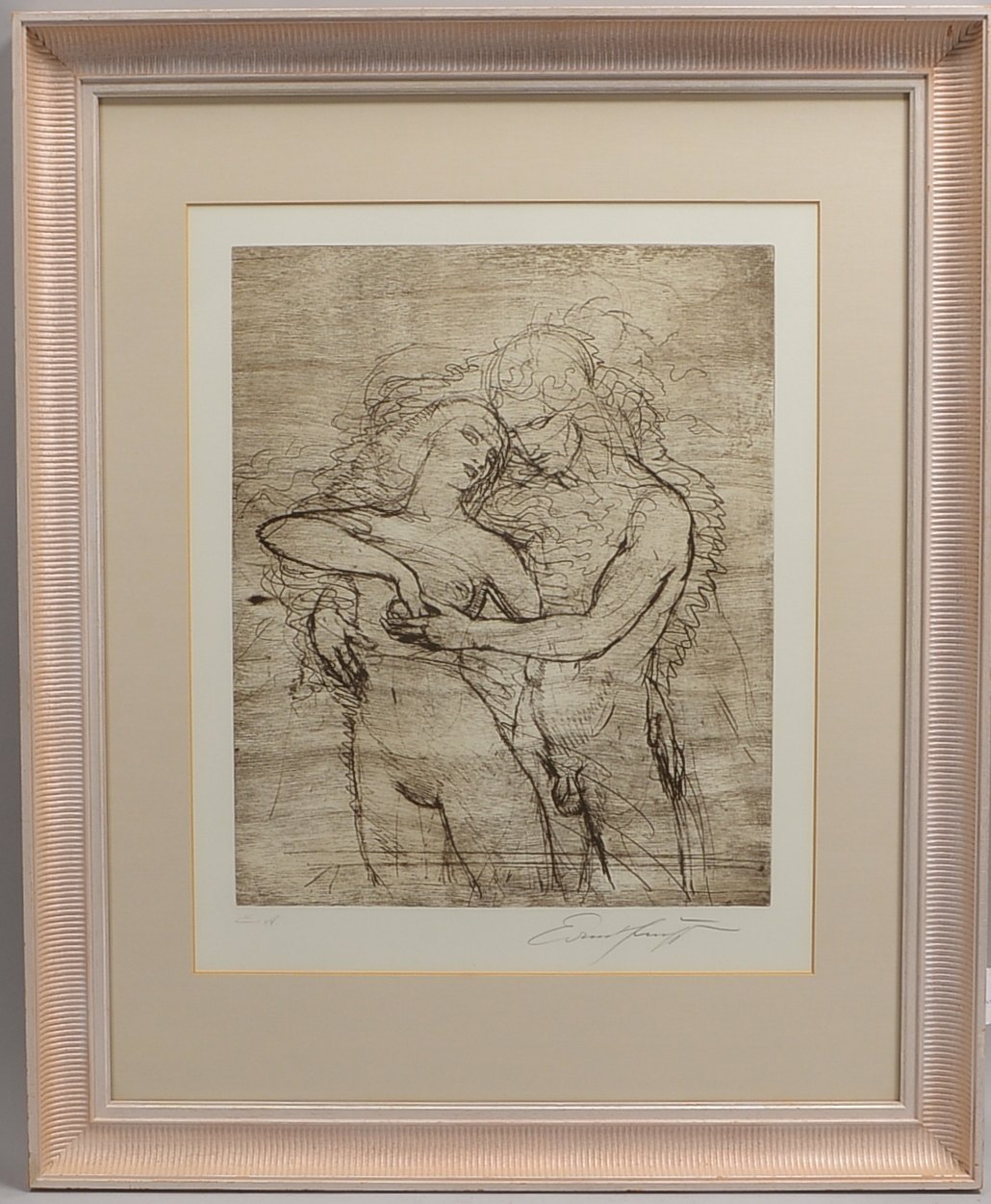Fuchs, Ernst, Tristan und Isolde, Radierung, E.A., sign., hinter Glas; RM 70 x 85 cm