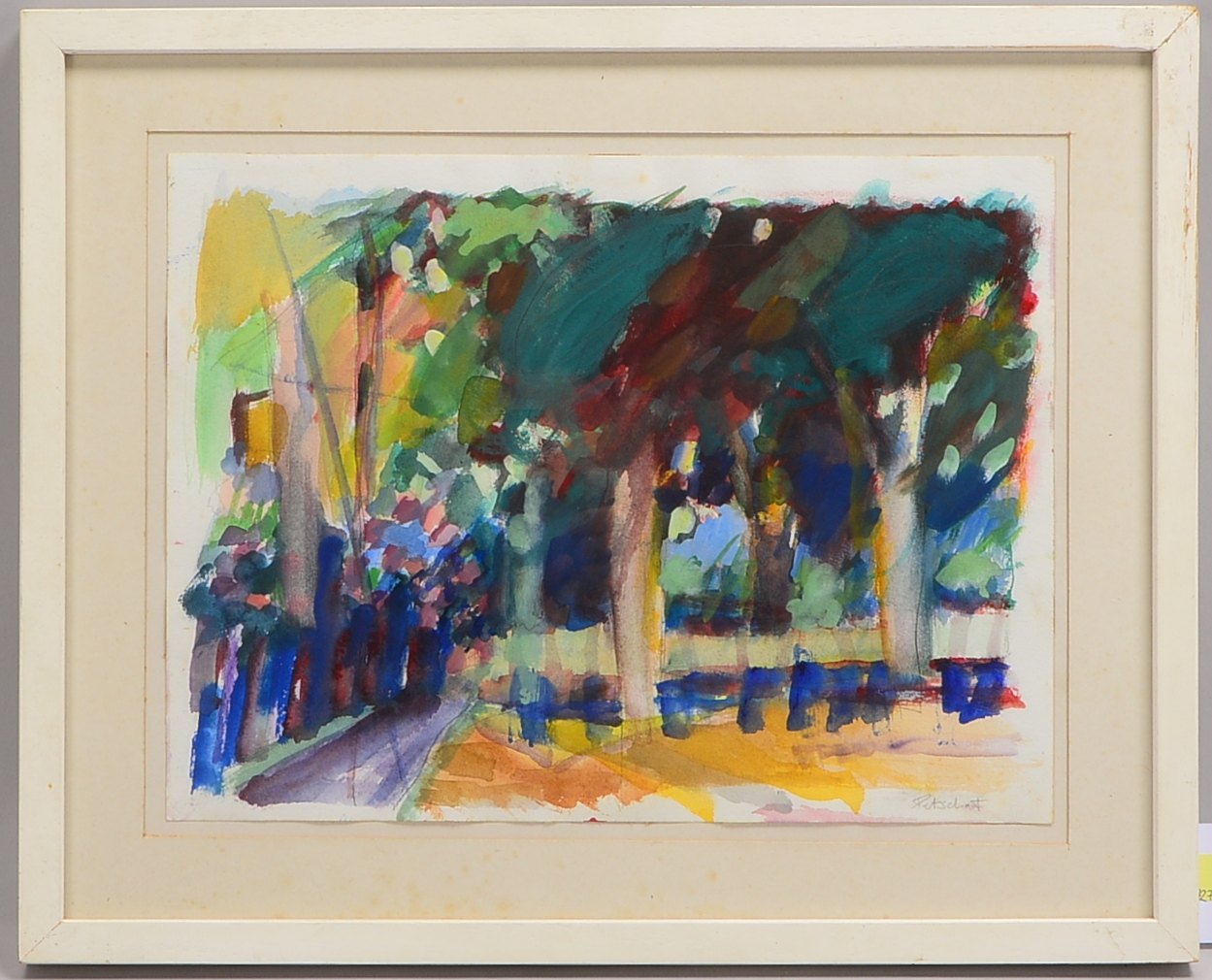 Petschat, Ralph, Waldstraße, Aquarell, sign., hinter Glas; RM 43 x 53 cm